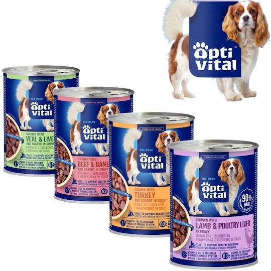 Triton Wet Dog Food in Cans with Lamb Poultry and Liver 415gr