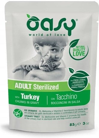 Oasy Chunks In Υγρή Τροφή για Ενήλικες Γάτες με Χοιρινό 85gr