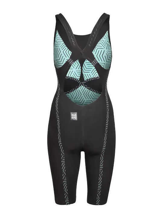 Arena Powerskin Frauen Renn-Badeanzüge Ein Stück Schwimm-Maßgeschneidertes Schwarz