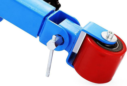 Dispozitiv Reparare Aripă Auto cu Braț Extensibil 2 Niveluri de Înclinare la Butuc Reglare Unghi 90 de Grade Albastru 65 X 26-29 Cm