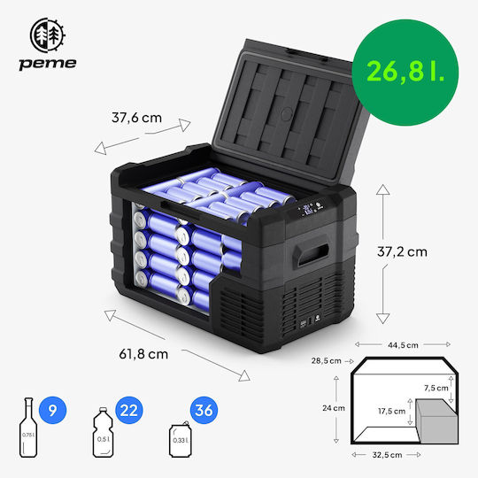 Peme Quest 30 Portable Fridge 26.8lt Gray