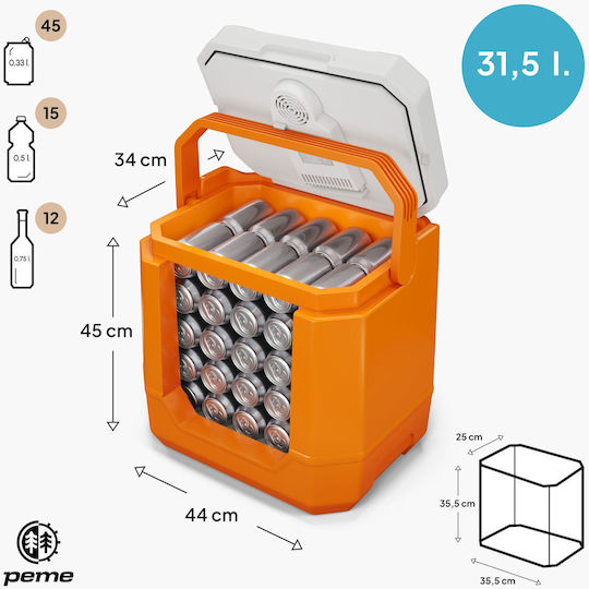 Peme Trip Φορητό Ψυγείο 31.5lt Πορτοκαλί