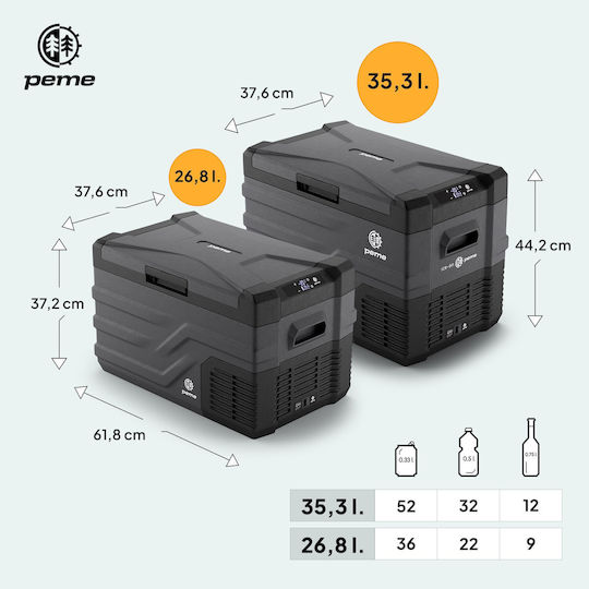 Peme Quest 30 Portable Fridge 26.8lt Gray