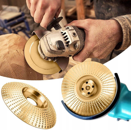Set 3 Wood Processing Discs Zola Concave Flat Conical Model 100 Mm Disc Diameter 15000 Rpm Gold