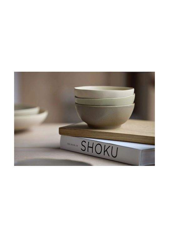 Villa Collection Shoku Serving Bowl Cereal Round Ceramic Soft Beige with Diameter 15cm