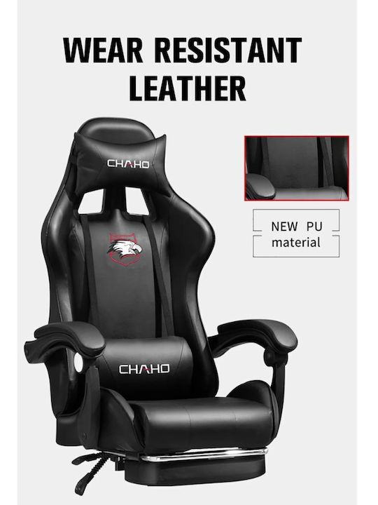 DreamHouse YT089 Gaming Chair Artificial Leather with RGB Lighting and Footstool Black
