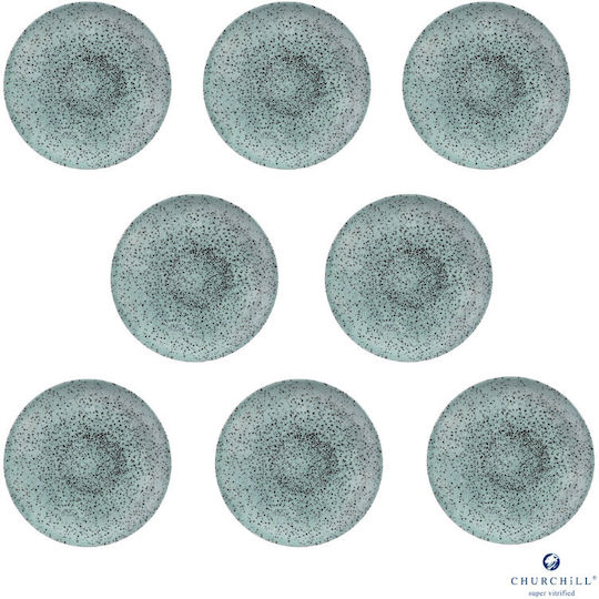 Churchill 1795 Studio Prints Serving Plate Shallow Porcelain Green 26cm 8 Pieces