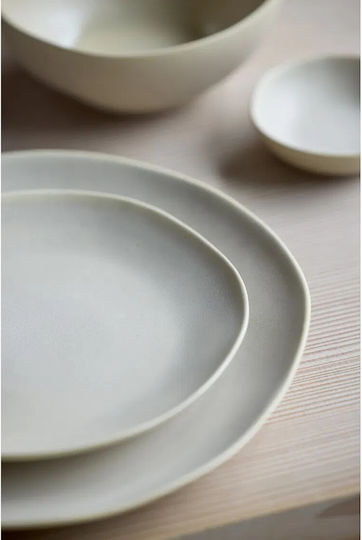 Villa Collection Shoku Servierplatte Untiefe Keramik Beigeförmig 27cm