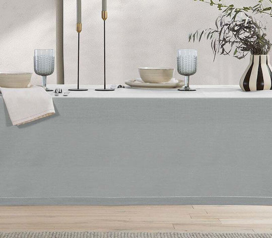 Nef-Nef Homeware Baumwoll-Tischtuch Steady Hellgrau 180x180cm