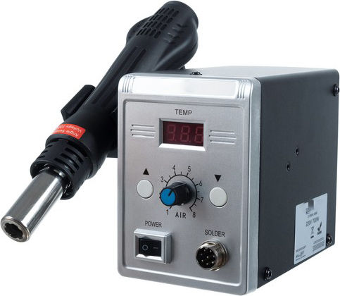 Stație de Lipit cu Aer Cald Zola Reglare Temperatură și Flux de Aer Mod Standby 3 Duze Incluse 4 7 9 Mm Ecran Lcd 700w