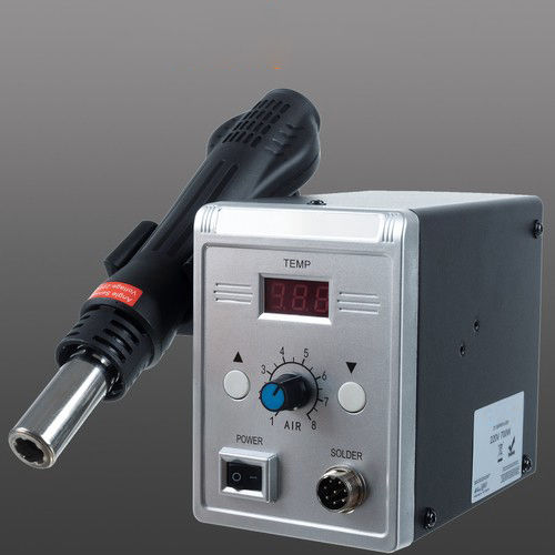 Stație de Lipit cu Aer Cald Zola Reglare Temperatură și Flux de Aer Mod Standby 3 Duze Incluse 4 7 9 Mm Ecran Lcd 700w