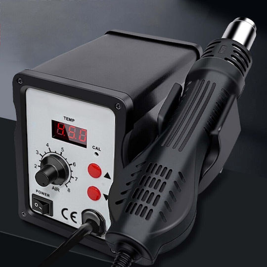 Stație de Lipit cu Aer Cald Zola Reglare Temperatură și Flux de Aer 100° la 500° 3 Duze Incluse Afișaj Lcd 680 W Ac 220v±10%/50hz