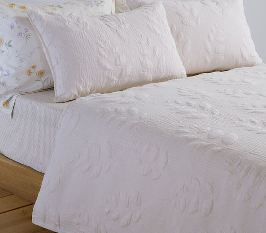 Nef-Nef Homeware Emily Coverlet Double Cotton Ecru 230x240cm