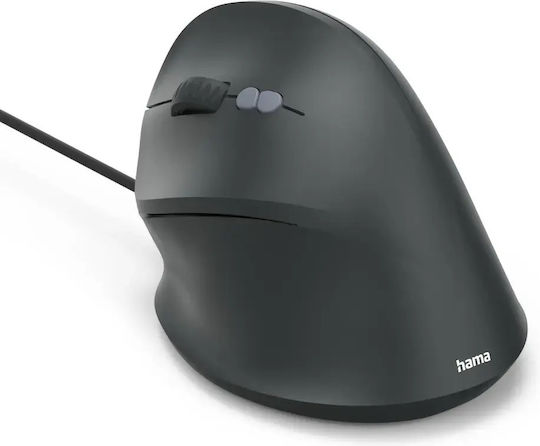 HAMA ECM-500 Ενσύρματο Εργονομικό Ποντίκι για Αριστερόχειρες Μαύρο