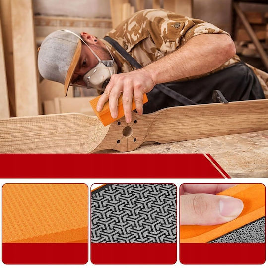 Abrasive Sponge Zola Grit 100 Sanding Hard Materials Orange