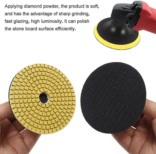 Set 7 Discuri Diamantate De Șlefuire Și Lustruire Mănuși Zola Granulații 50-3000 Diametru 100 Mm 12000 Rpm Adaptor Velcro Adaptor M12