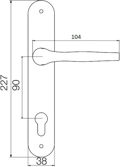Y 90 Package Lock+handle+cylinder Oro 35-501 Ext 5704
