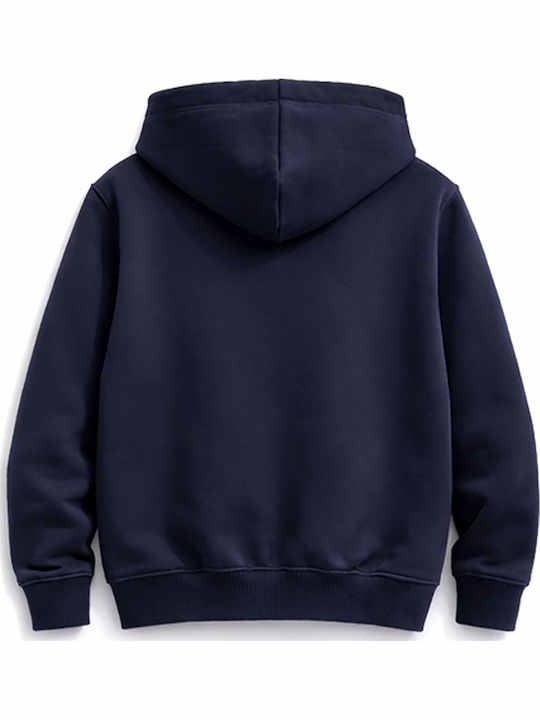 Kinder Sweatshirt mit Kapuze und Taschen Marineblau
