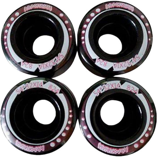Athlopaidia 002.1088/F/54 Roller Skate Räder Quad Schwarz-Fuchsia (54mm x 32mm)
