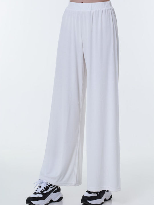 Γυναικεία Παντελόνα σε Relaxed Εφαρμογή White