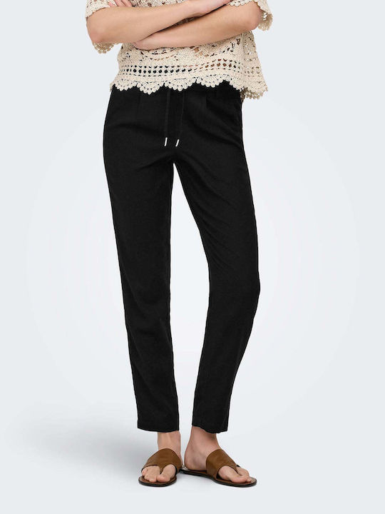 Women's Linen Trousers Black