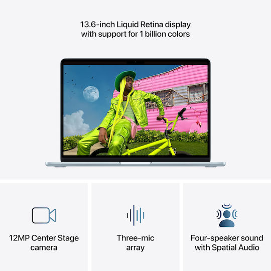 Apple MacBook Air 13.6" IPS Retina Display (M5-10-Core/16GB/512GB SSD/8-Core GPU) Sky Blue (UK Keyboard)
