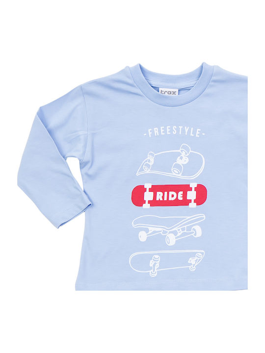 Kids Long-Sleeved Blouse Light Blue