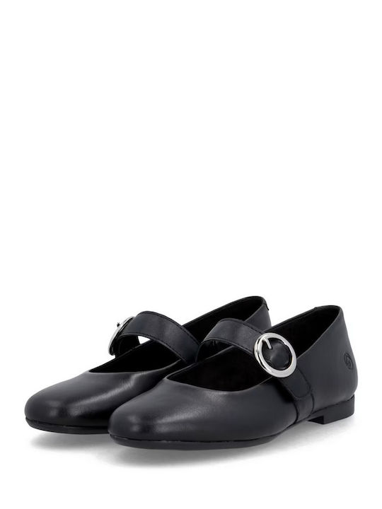 Damen Ballerinas Aus Leder In Schwarz