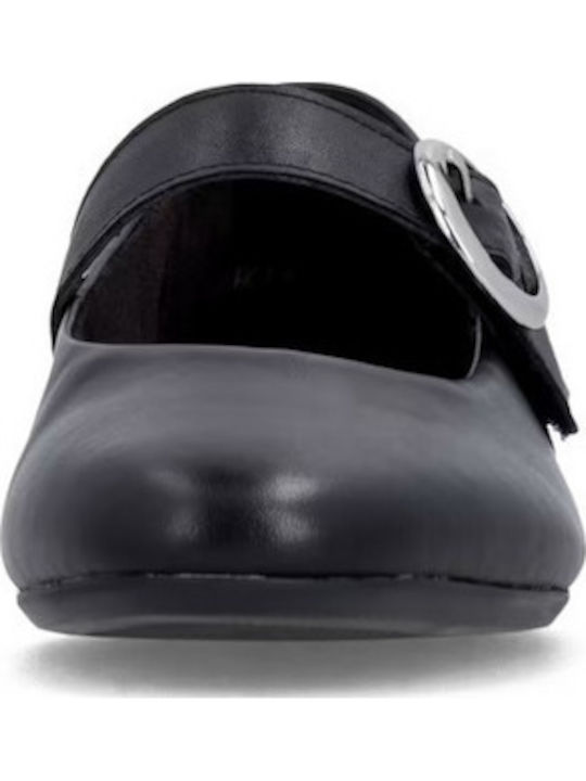 Damen Ballerinas Aus Leder In Schwarz