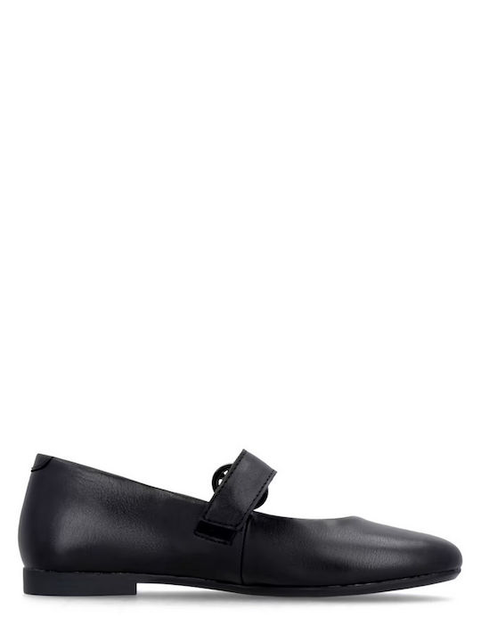 Damen Ballerinas Aus Leder In Schwarz