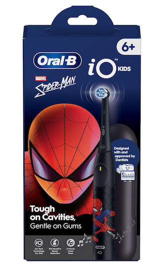 Oral-B Spiderman Kids Electric Toothbrush with Timer for 6+ Years with Replacement Heads & Travel Case