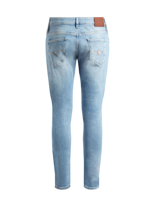 Miami Men's Elastic Jeans Pants with Skinny Fit Light Blue