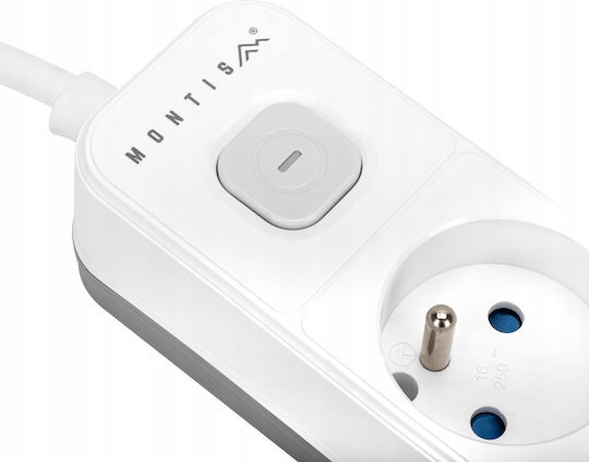 Montis Πολύπριζο 4 Θέσεων με USB-A και Καλώδιο 1.5m