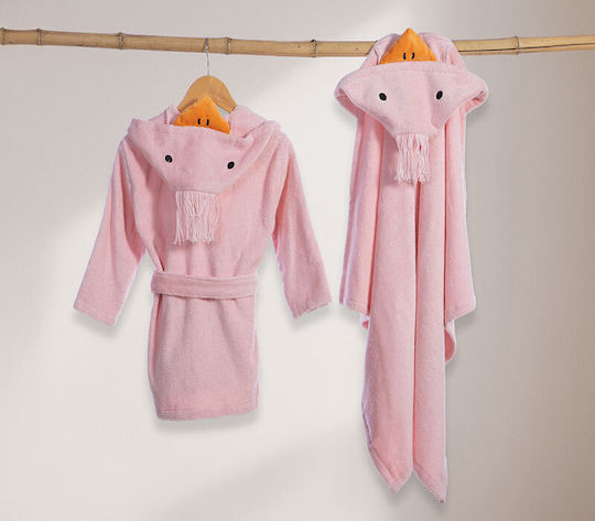 Nef-Nef Homeware Kids Bathrobe Spring Happiness Pink Hooded