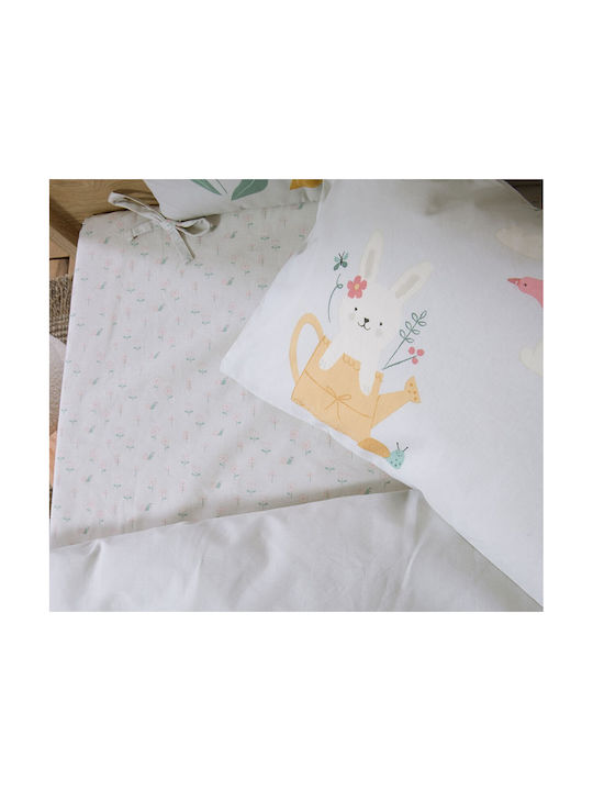 Nef-Nef Homeware Set Baby Sheets Crib Cotton Pic Nic Together Turquoise 120x170cm