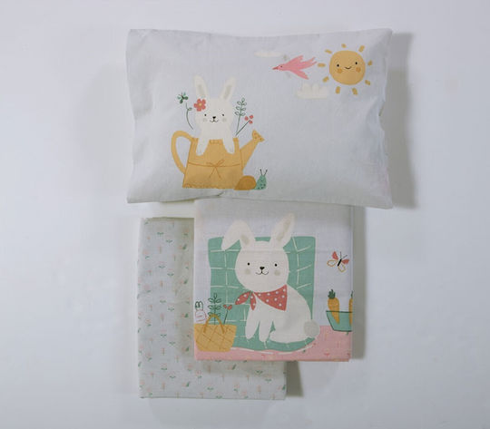 Nef-Nef Homeware Сет Бебешки Чаршафи За Кошара Памучни Pic Nic Together Тюркоаз 120x170см