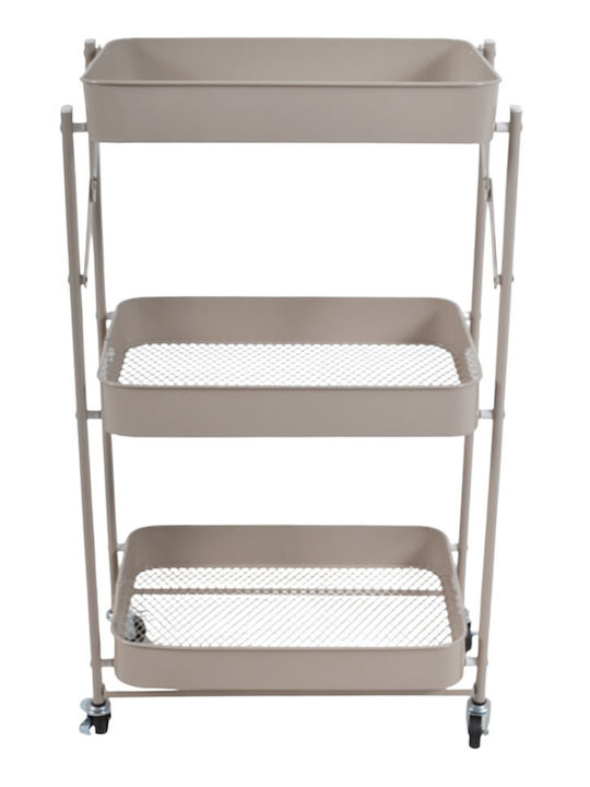 Ankor Metal Kitchen Trolley 3 Tiers Brown 46x29x77cm