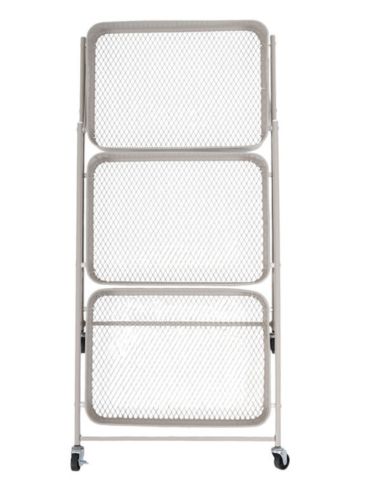 Ankor Metal Kitchen Trolley 3 Tiers Brown 46x29x77cm