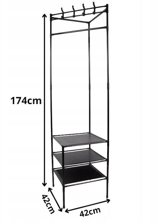 Verk Group Кръгла Закачалка За Дрехи От Метал Черна 174x42cm
