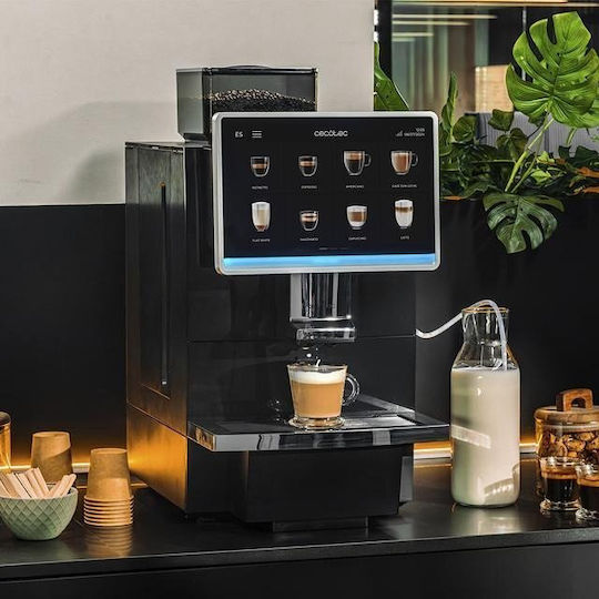 Cecotec Cremmaet Automatic Espresso Machine 2900W 15bar Pressure for Cappuccino with Grinder Black