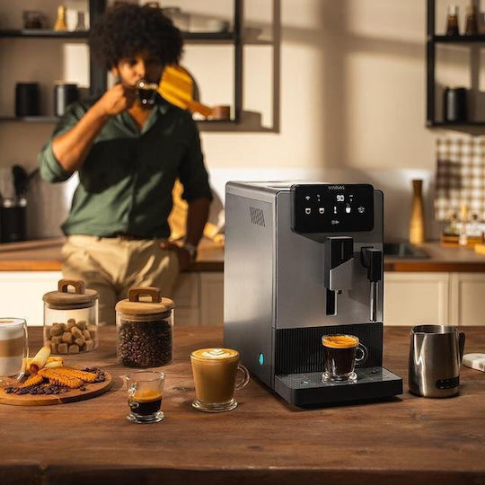 Cecotec Automatic Espresso Machine 1500W 19bar Pressure for Cappuccino with Grinder Silver