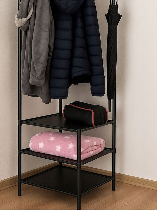 Verk Group Floor Garment Rack Metal Black 174x42cm