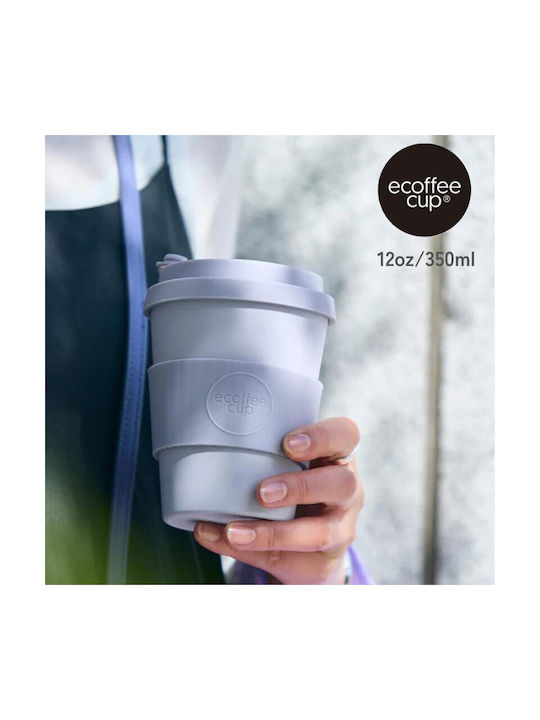 Ecoffee Cup Чаша Пластмасова с Капак Сребриста 350ml