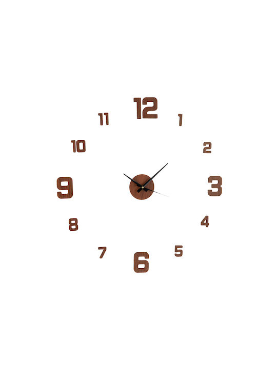 Wall Clock Sticker Metallic Brown Ø16cm