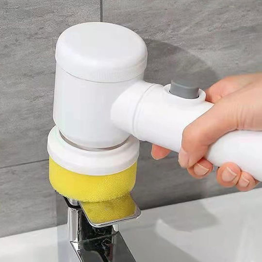 Perie Electrică Universală Curățare Zola 4 Capete Interșchimbabile Încărcare Usb Suport Inclus Abs Alb