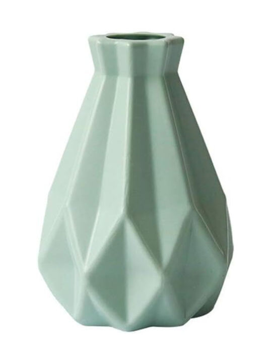 Vază Decorativă Din Plastic Verde 14x14xÎnălțime 20cm