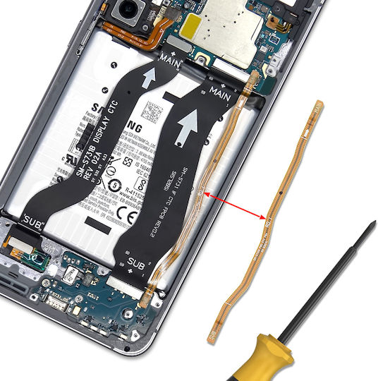 Samsung Handy Ersatzkabel Galaxy S25 Fe Motherboard Zu Charging Connector Service Pack Gold