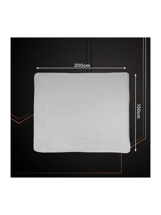 Κουβέρτα Γούνινη Μονή 150x200εκ. Light Gray/white