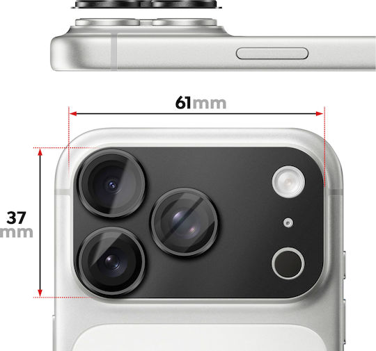 Avizar Camera Lens Protection Iphone 17 Pro Max Monoblock Aluminum Frame Black