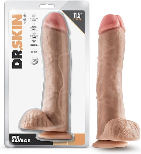 Dr. Skin Mr. Savage Ρεαλιστικό Dildo με Όρχεις και Βεντούζα Flesh 29cm
